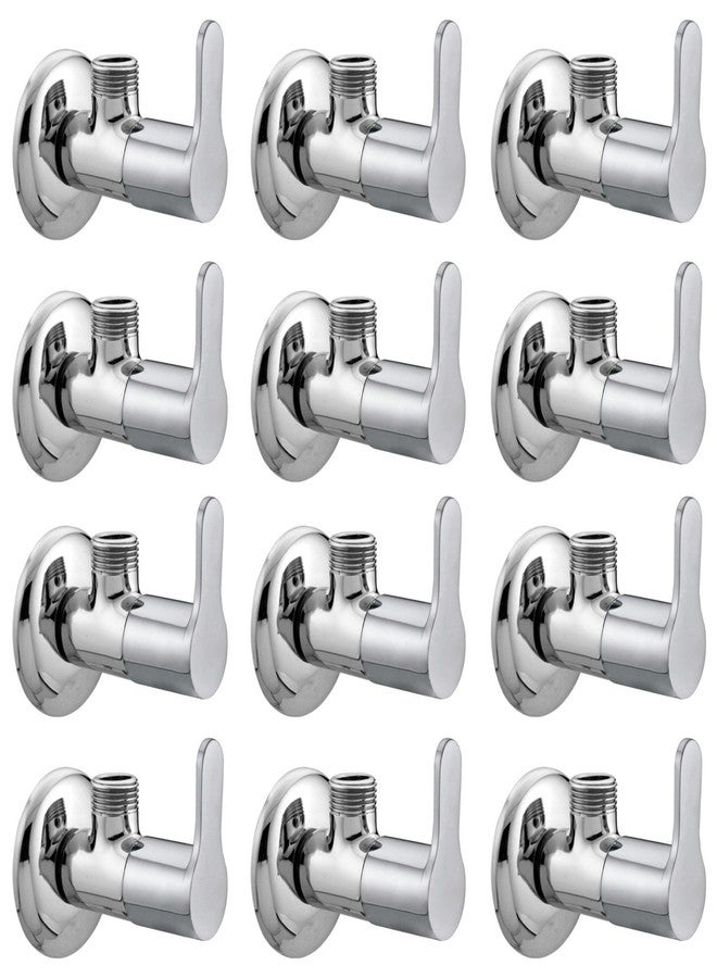 صمام زاوية نحاسي من DRIZZLE لإيقاف صنابير الحمامات، وسخانات المياه، وأحواض الغسيل (فضي، مطلي بالكروم، 12 قطعة)